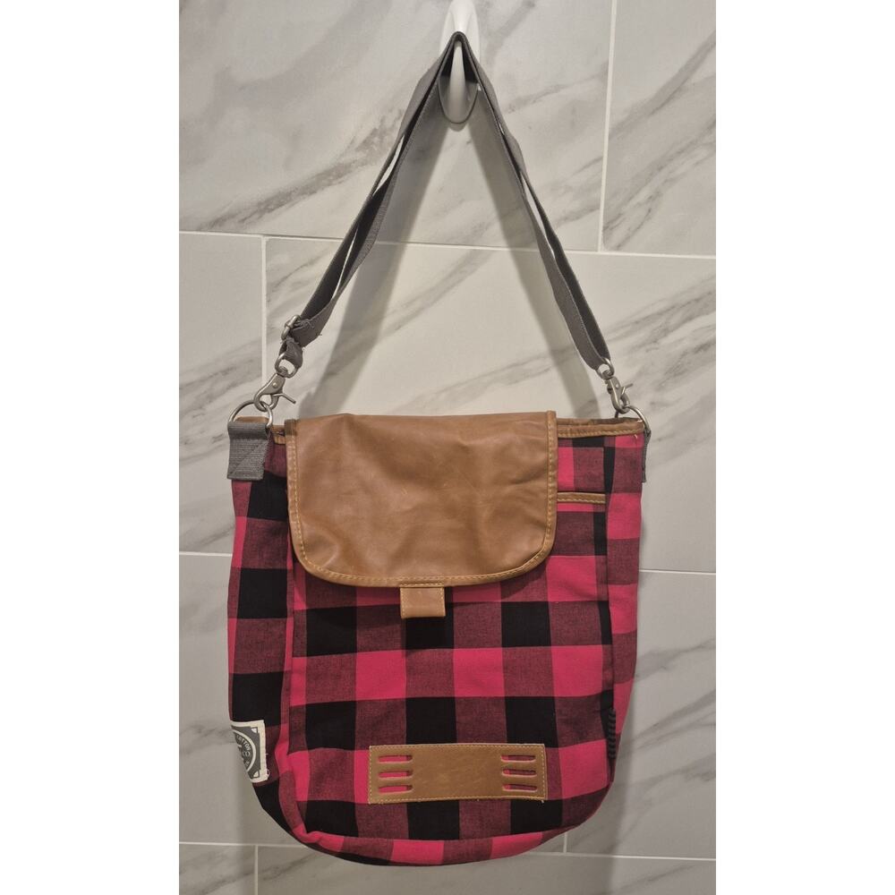 Field & Co Campster 15" Tote Buffalo Plaid Canvas Adjustable Strap